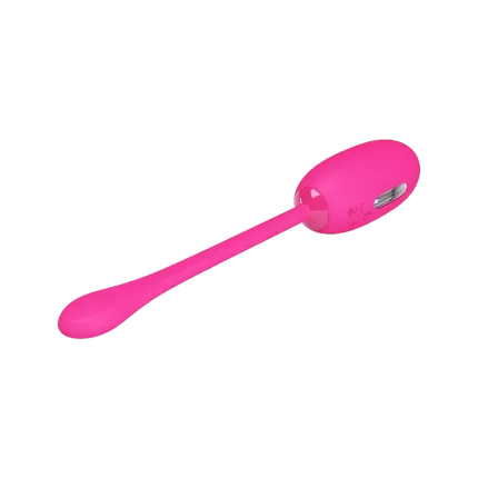 Huevo vibrador morado de silicona con control remoto inalámbrico.