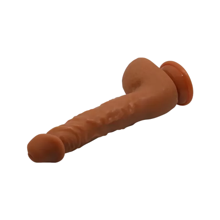 dildo realista marrón con ventosa vista lateral 🍑