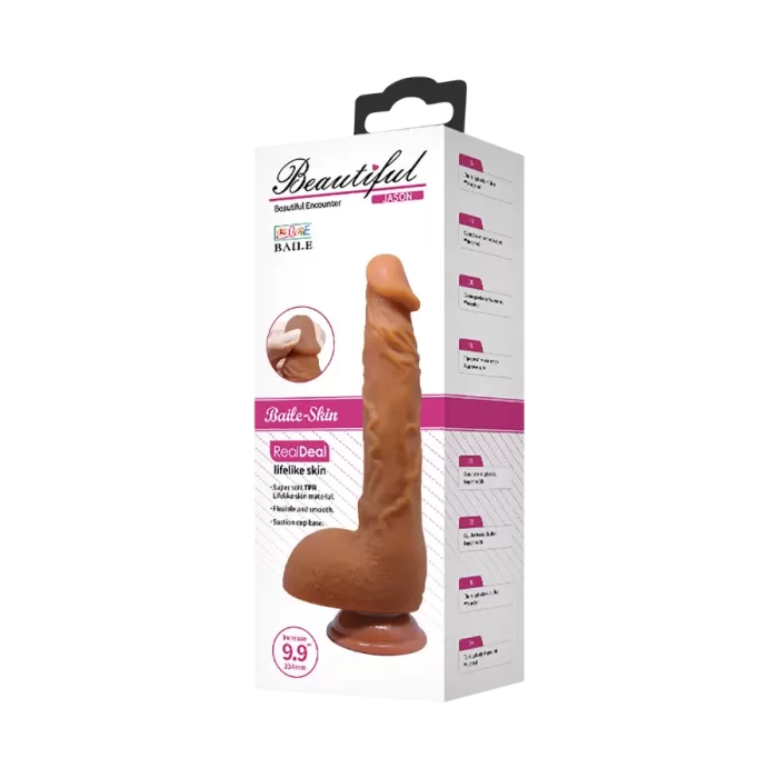 dildo realista con ventosa marrón y caja original 😈