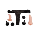 piezas del arnes con dildo doble y accesorios