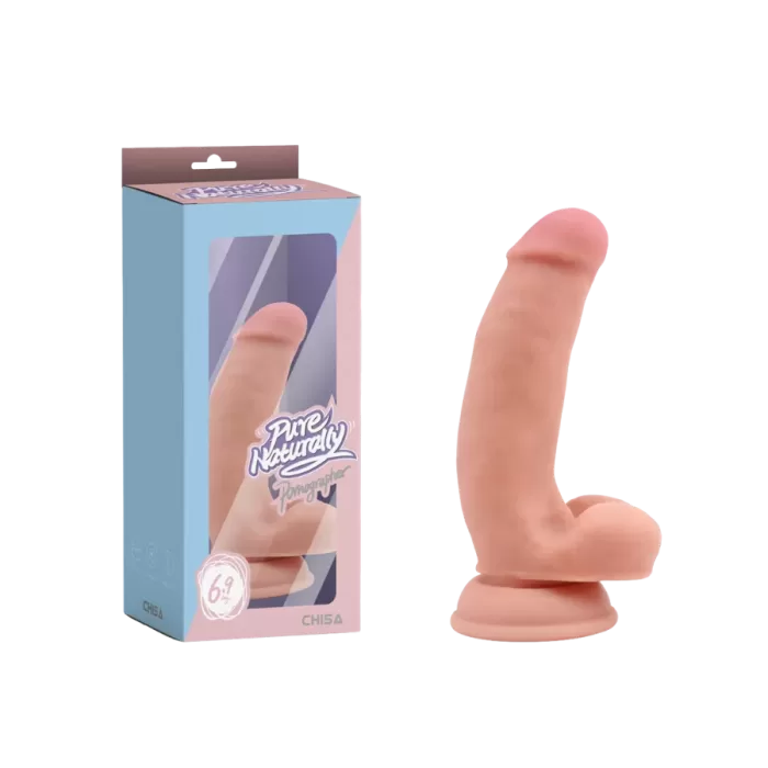 caja del dildo realista con ventosa 17.6 cm