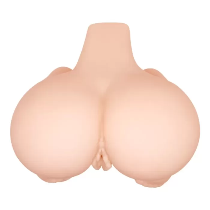 Vista trasera del masturbador con vibrador