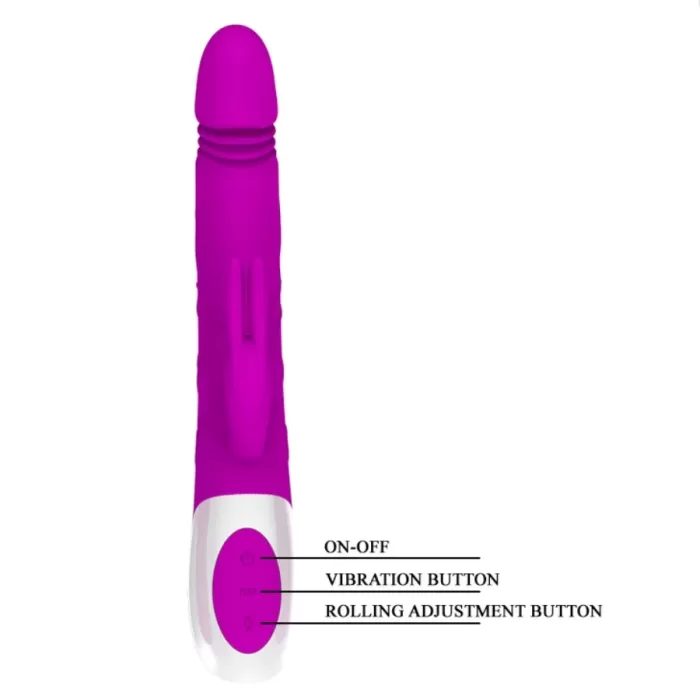 Vista posterior del vibrador Pretty Love con detalle de texturas