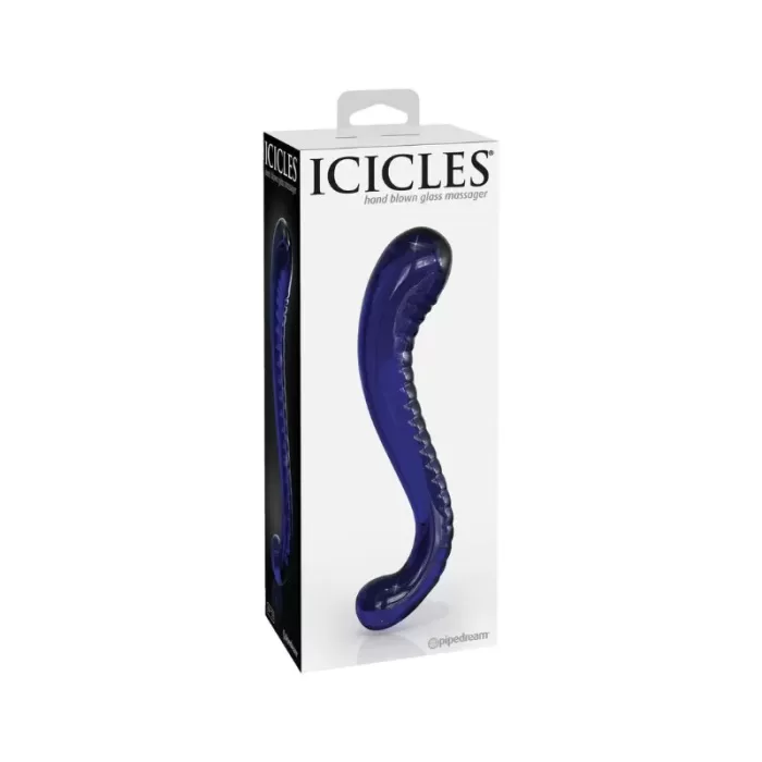 Dildo de Vidrio Curvo Azul - Imagen 2