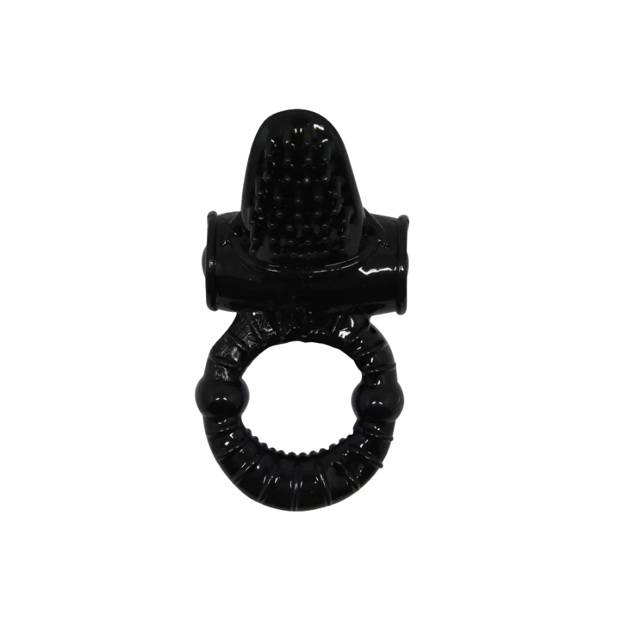 Anillo vibrador Sweet Ring de Baile con texturas y cápsula vibradora junto a su empaque