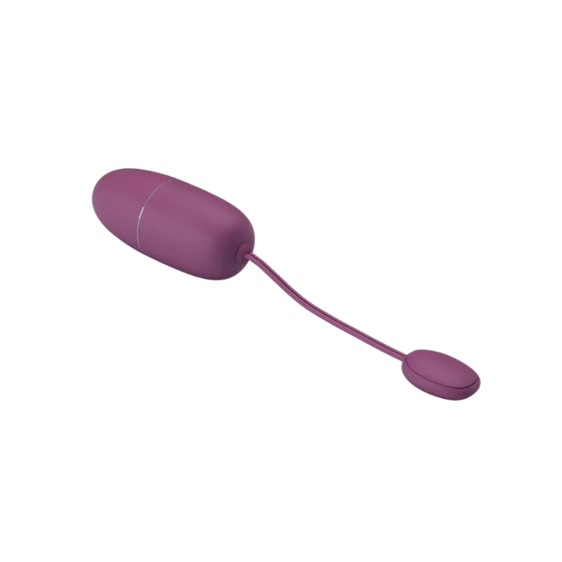 DE COSTADO Huevo vibrador Pretty Love Nymple morado con control mediante aplicación móvil