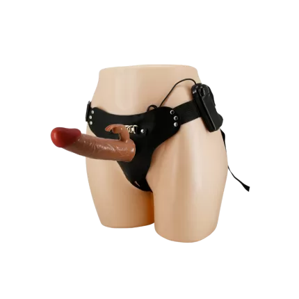 lateral Arnés con dildo vibrador Pretty Love ajustable con mando de control