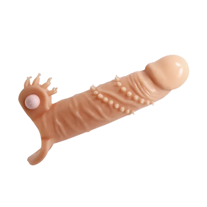 Funda extensora para pene Pretty Love con vibración de perfil