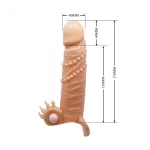 Funda extensora para pene Pretty Love con vibración con medidas