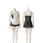 Disfraz de mucama sexy completo exhibido de frente y espalda en maniquíes