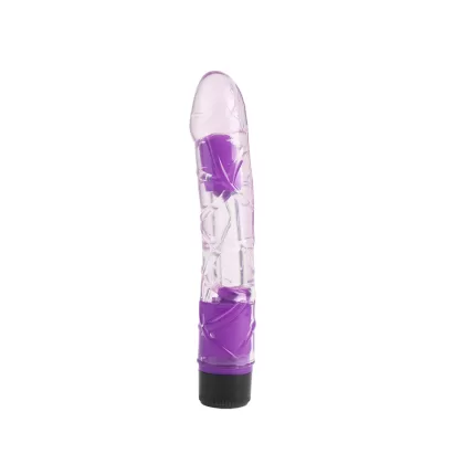 Vibrador realista morado resistente al agua de 23 cm