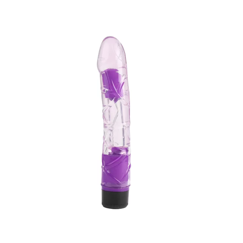 Vibrador realista morado resistente al agua de 23 cm
