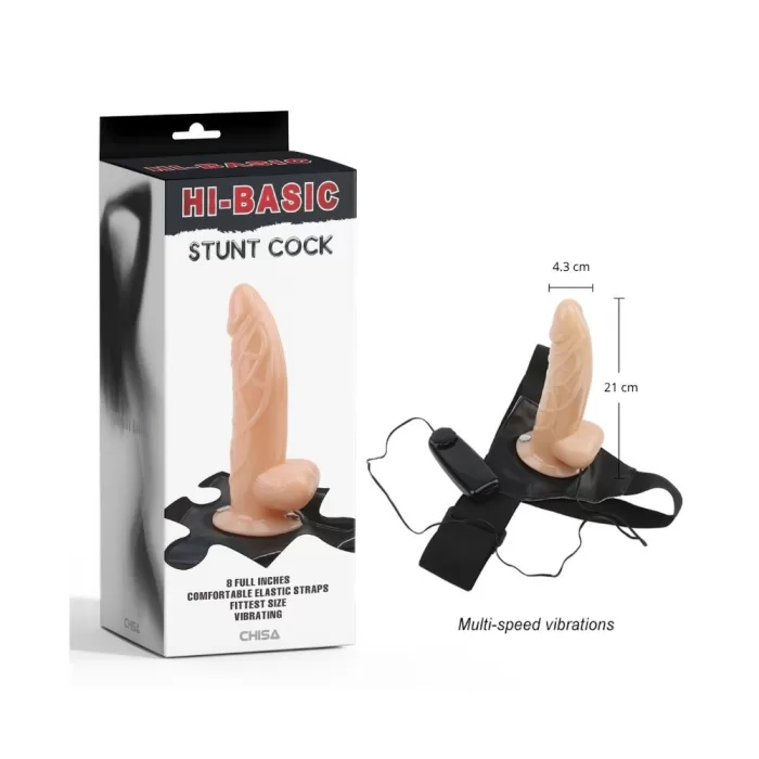 Dildo strap-on con vibración y caja Hi-Basic Stunt Coc